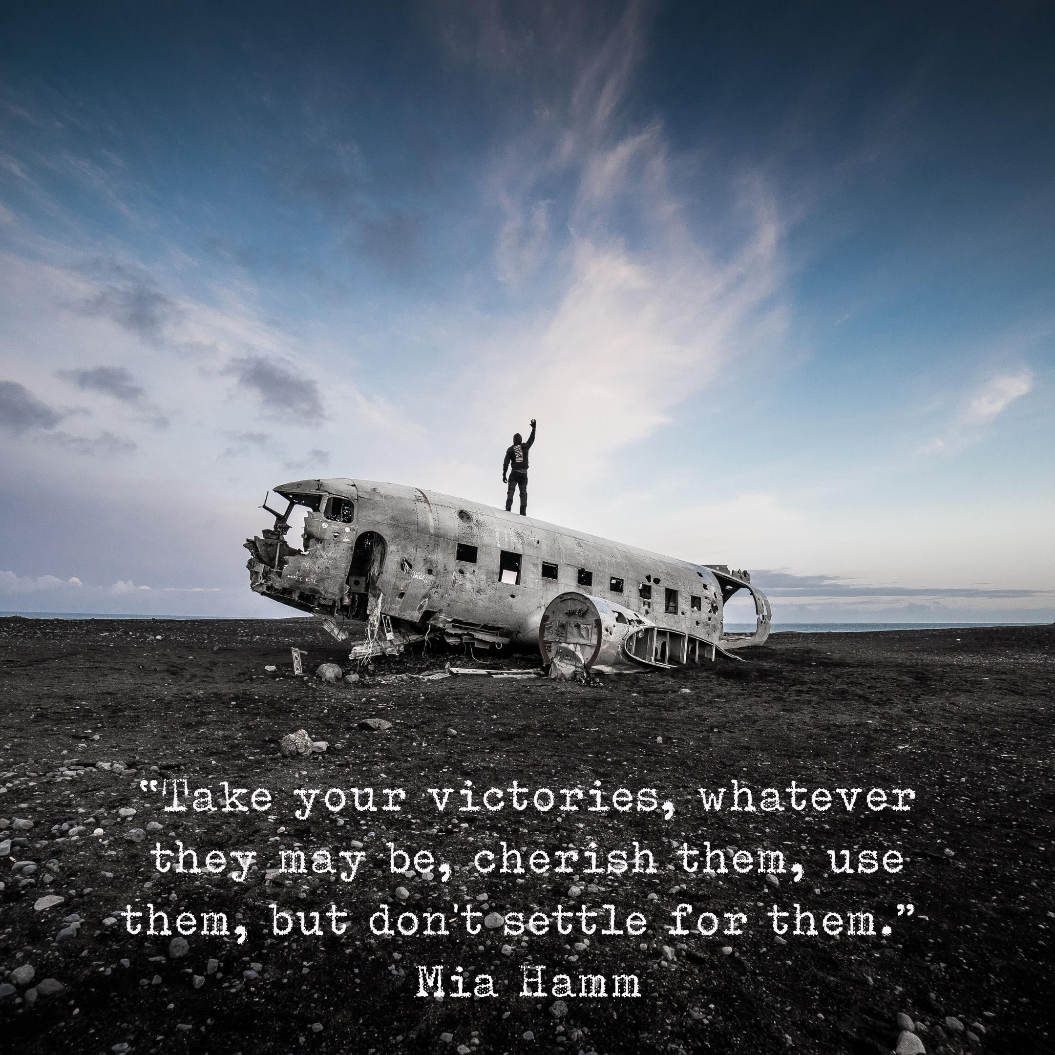 Man on top of damaged plane. Pic Jumbo photo credit Viktor Hanachek